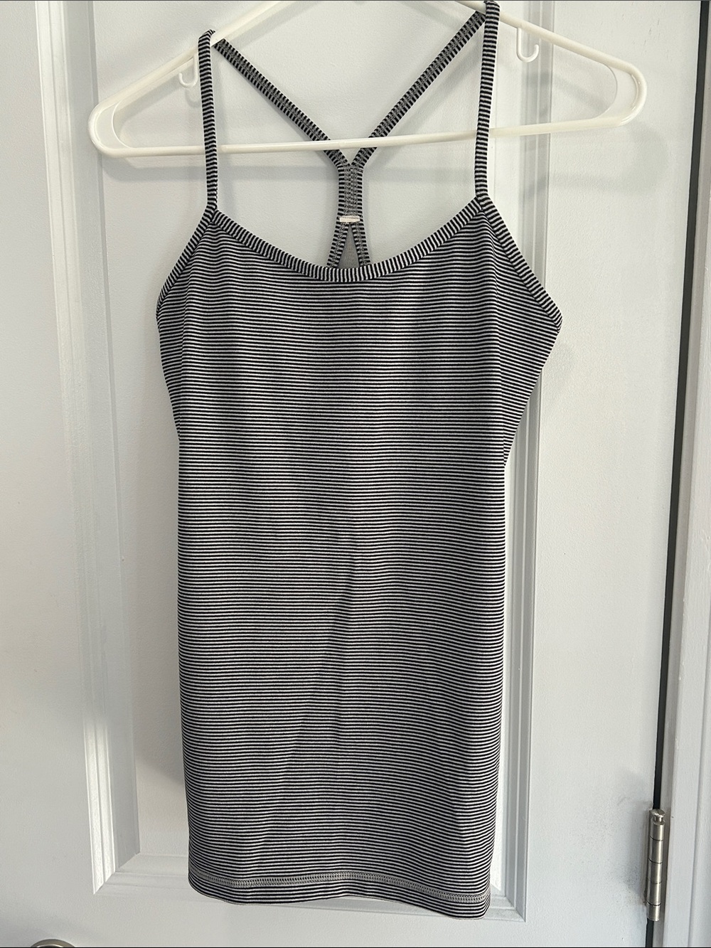 lululemon athletica Black & White Striped Racerback Tank